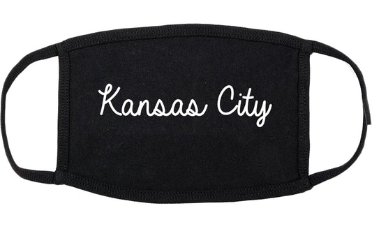 Kansas City Kansas KS Script Cotton Face Mask Black
