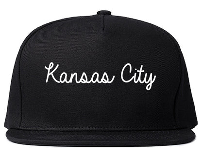 Kansas City Kansas KS Script Mens Snapback Hat Black