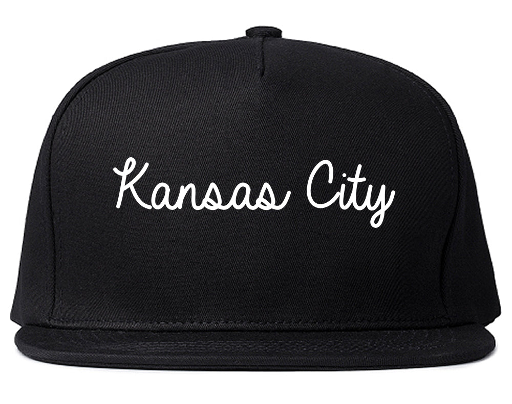 Kansas City Missouri MO Script Mens Snapback Hat Black