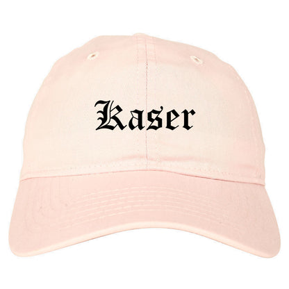 Kaser New York NY Old English Mens Dad Hat Baseball Cap Pink