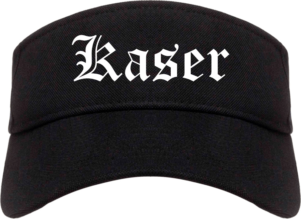 Kaser New York NY Old English Mens Visor Cap Hat Black