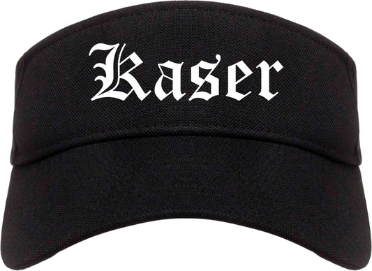 Kaser New York NY Old English Mens Visor Cap Hat Black