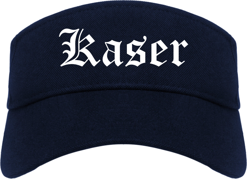 Kaser New York NY Old English Mens Visor Cap Hat Navy Blue