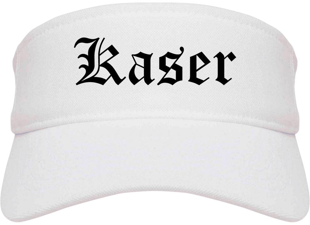 Kaser New York NY Old English Mens Visor Cap Hat White