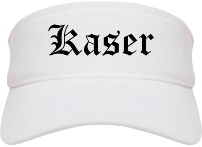 Kaser New York NY Old English Mens Visor Cap Hat White
