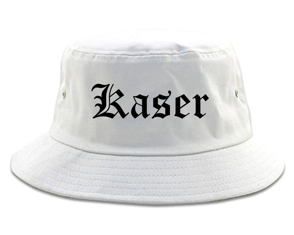 Kaser New York NY Old English Mens Bucket Hat White