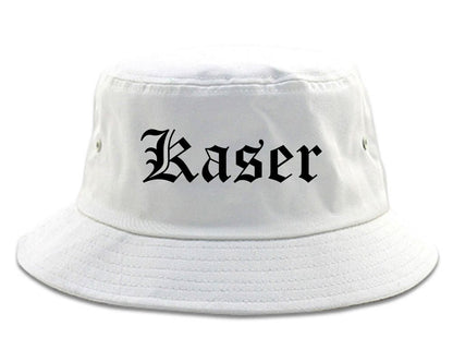 Kaser New York NY Old English Mens Bucket Hat White