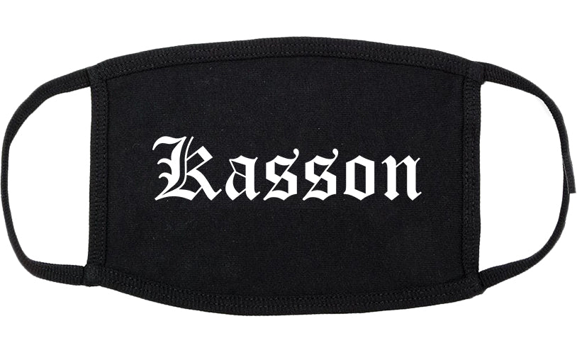 Kasson Minnesota MN Old English Cotton Face Mask Black