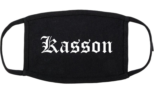 Kasson Minnesota MN Old English Cotton Face Mask Black