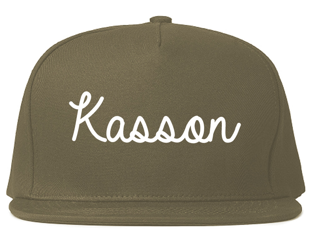 Kasson Minnesota MN Script Mens Snapback Hat Grey