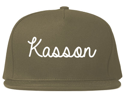Kasson Minnesota MN Script Mens Snapback Hat Grey