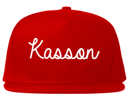 Kasson Minnesota MN Script Mens Snapback Hat Red