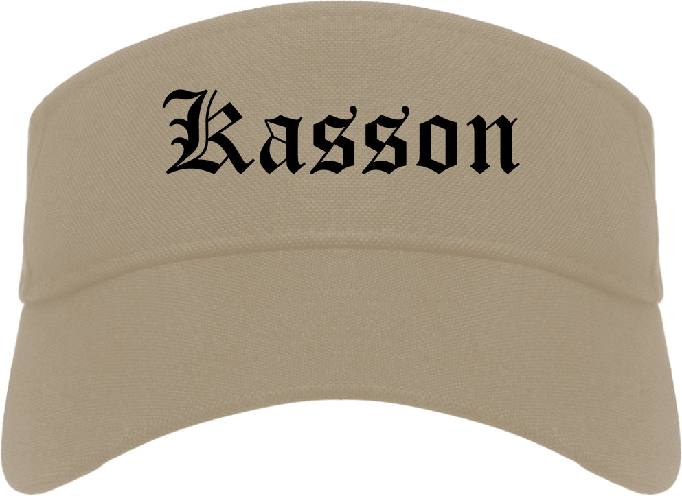 Kasson Minnesota MN Old English Mens Visor Cap Hat Khaki