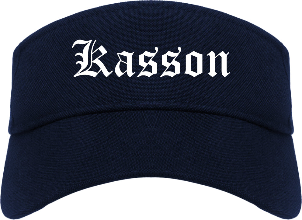 Kasson Minnesota MN Old English Mens Visor Cap Hat Navy Blue