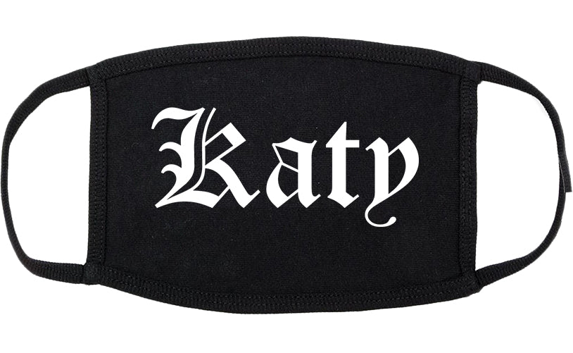 Katy Texas TX Old English Cotton Face Mask Black