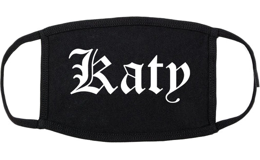 Katy Texas TX Old English Cotton Face Mask Black