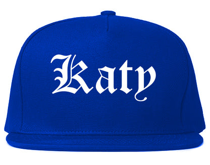 Katy Texas TX Old English Mens Snapback Hat Royal Blue
