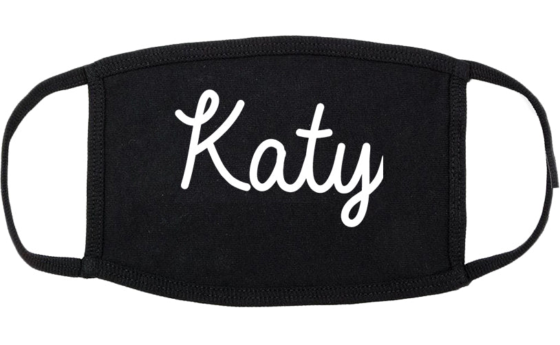 Katy Texas TX Script Cotton Face Mask Black