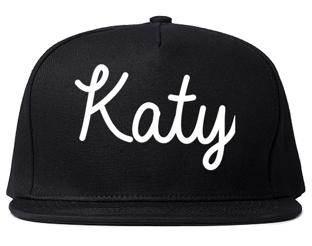 Katy Texas TX Script Mens Snapback Hat Black
