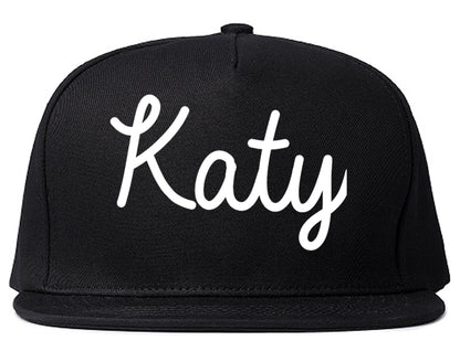 Katy Texas TX Script Mens Snapback Hat Black