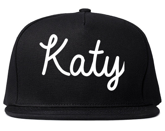 Katy Texas TX Script Mens Snapback Hat Black