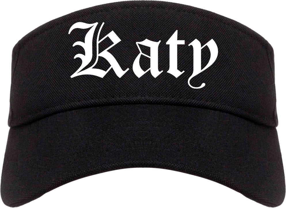 Katy Texas TX Old English Mens Visor Cap Hat Black