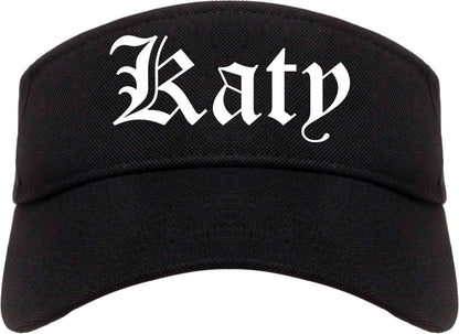 Katy Texas TX Old English Mens Visor Cap Hat Black