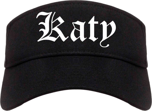 Katy Texas TX Old English Mens Visor Cap Hat Black