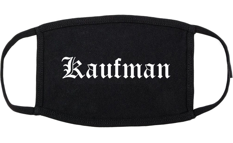 Kaufman Texas TX Old English Cotton Face Mask Black