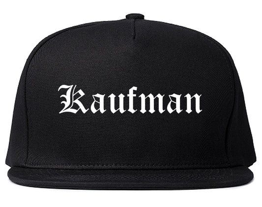 Kaufman Texas TX Old English Mens Snapback Hat Black