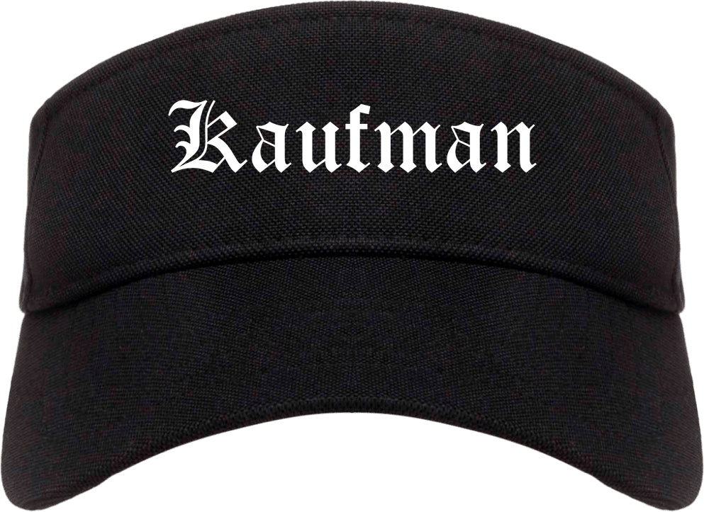 Kaufman Texas TX Old English Mens Visor Cap Hat Black