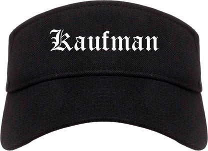 Kaufman Texas TX Old English Mens Visor Cap Hat Black