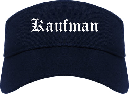 Kaufman Texas TX Old English Mens Visor Cap Hat Navy Blue