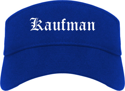 Kaufman Texas TX Old English Mens Visor Cap Hat Royal Blue