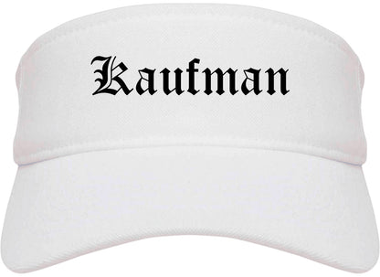 Kaufman Texas TX Old English Mens Visor Cap Hat White