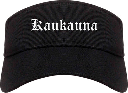 Kaukauna Wisconsin WI Old English Mens Visor Cap Hat Black