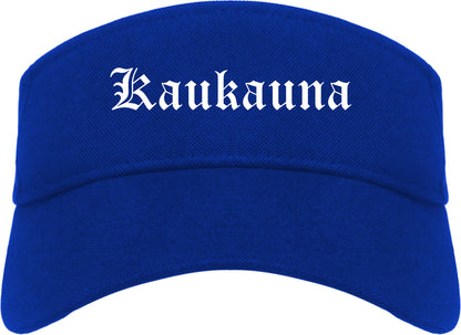Kaukauna Wisconsin WI Old English Mens Visor Cap Hat Royal Blue