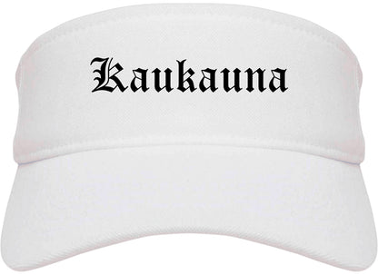 Kaukauna Wisconsin WI Old English Mens Visor Cap Hat White