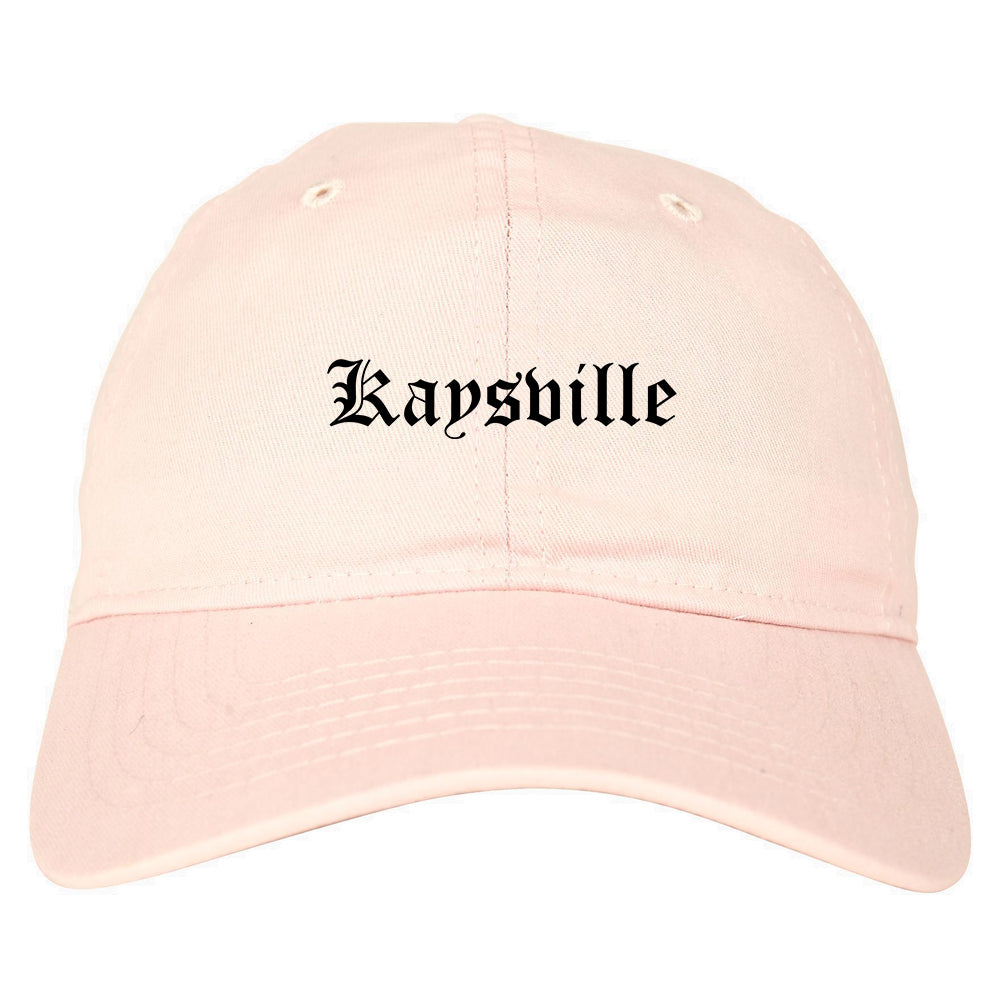 Kaysville Utah UT Old English Mens Dad Hat Baseball Cap Pink