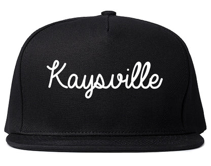Kaysville Utah UT Script Mens Snapback Hat Black