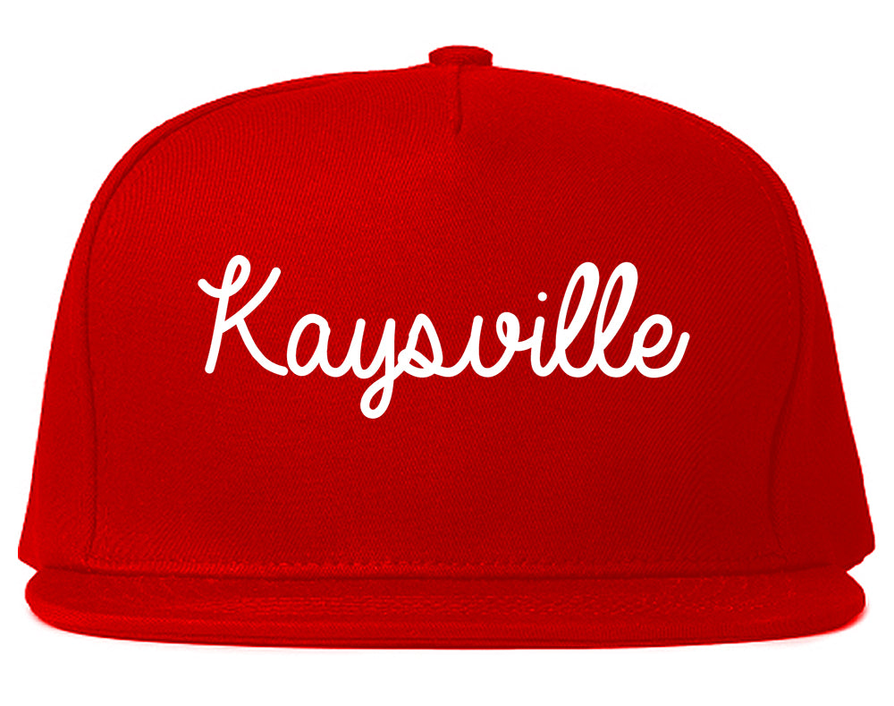Kaysville Utah UT Script Mens Snapback Hat Red