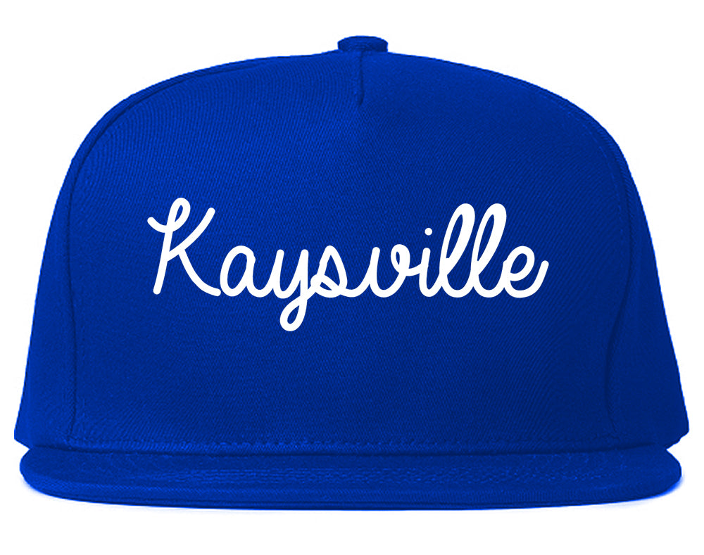 Kaysville Utah UT Script Mens Snapback Hat Royal Blue