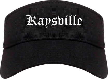 Kaysville Utah UT Old English Mens Visor Cap Hat Black
