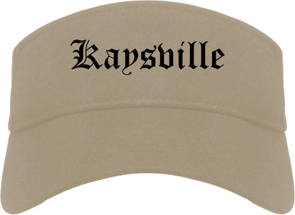 Kaysville Utah UT Old English Mens Visor Cap Hat Khaki