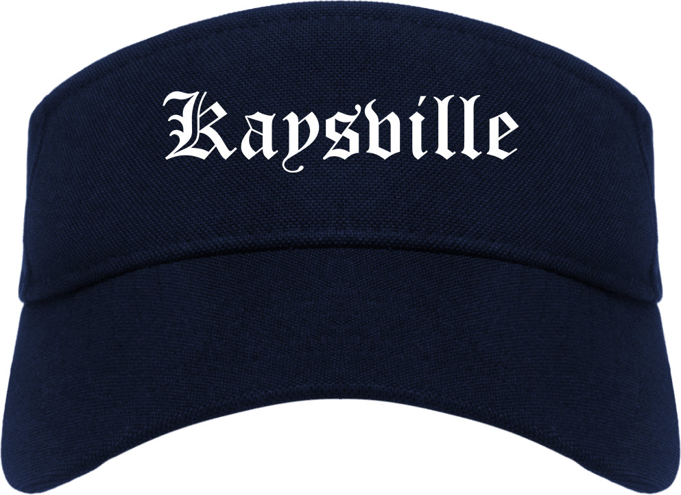 Kaysville Utah UT Old English Mens Visor Cap Hat Navy Blue