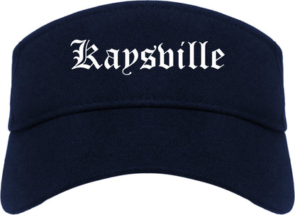 Kaysville Utah UT Old English Mens Visor Cap Hat Navy Blue