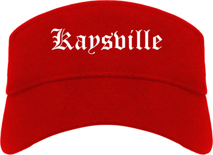 Kaysville Utah UT Old English Mens Visor Cap Hat Red