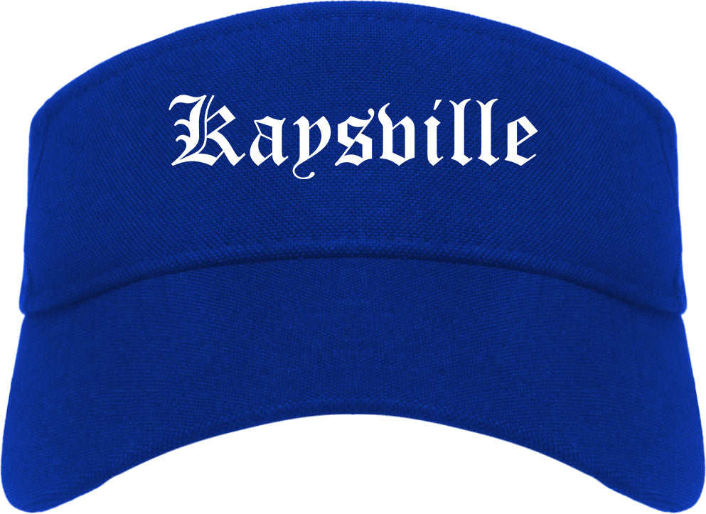 Kaysville Utah UT Old English Mens Visor Cap Hat Royal Blue