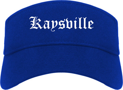 Kaysville Utah UT Old English Mens Visor Cap Hat Royal Blue