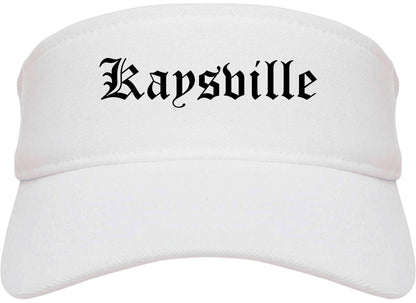 Kaysville Utah UT Old English Mens Visor Cap Hat White